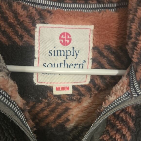 Simply Southern Checkered Fleece Jacket - Picture 2 of 5